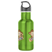 Cartoon School Monkey Waterfles (Achterkant)