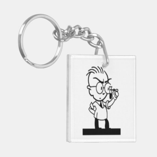  cartoon science chemicus comic sleutelhanger (Voorkant Links)