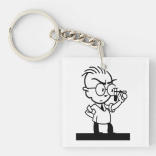  cartoon science chemicus comic sleutelhanger