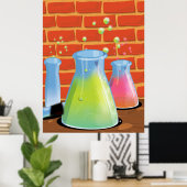 Cartoon Science experimenten Poster (Thuiskantoor)
