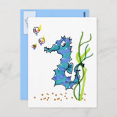 Cartoon Seahorse Cute Briefkaart (Voorkant / Achterkant)