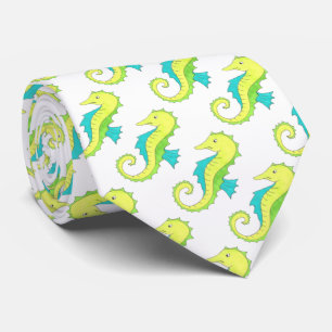 Cartoon Seahorse Marine Ocean Life Stropdas