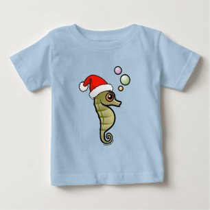 Cartoon Seahorse Santa
