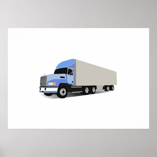 Cartoon Semi Truck Poster (Voorkant)