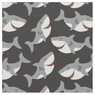 Cartoon Shark Herhaal herhalingspatroon Stof