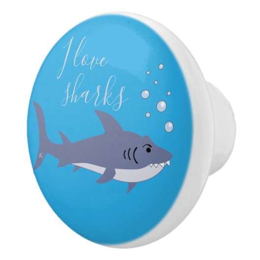 Cartoon Shark Kind Dresser Ceramic Knob. Keramische Knop (Rechts)