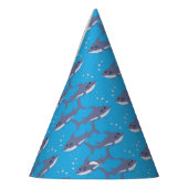 Cartoon Shark Pattern Kind Blauw Verjaardag Pet Feesthoedjes (Links)