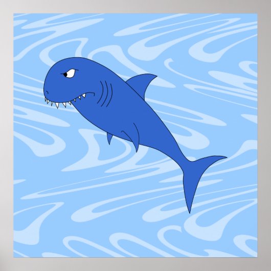Cartoon Shark. Poster (Voorkant)
