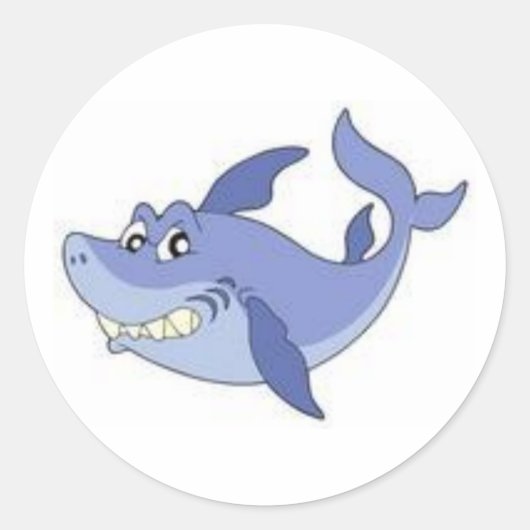 Cartoon Shark Sticker (Voorkant)
