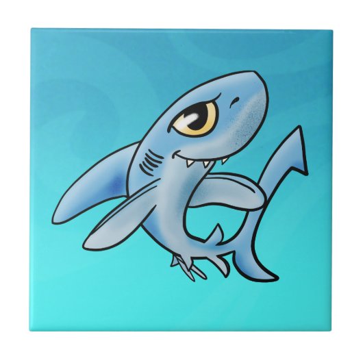 Cartoon Shark Tegeltje (Voorkant)