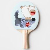Cartoon Sheep en Wolf Ping Pong Paddle Tafeltennisbatje (Voorkant)