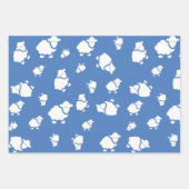 Cartoon Sheep op blauwe achtergrond Inpakpapier Vel (Voorkant 3)
