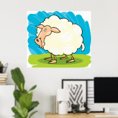 Cartoon Sheep Poster (Thuiskantoor)