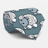 Cartoon Sheep Stropdas (Opgerold)