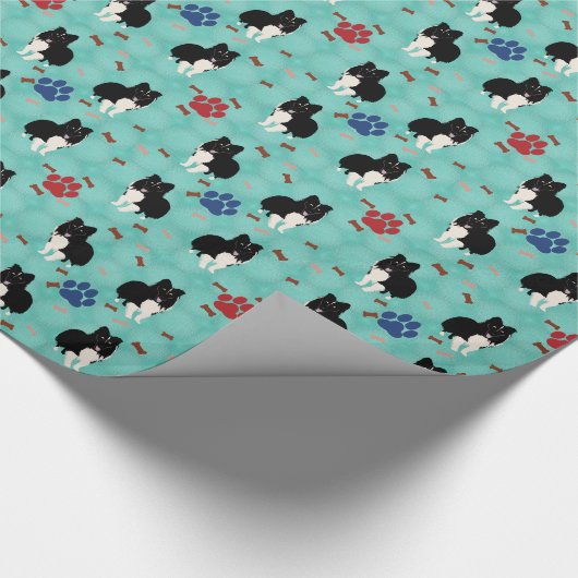 Cartoon Shetland Sheepdog Cadeaupapier (Hoek)