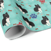 Cartoon Shetland Sheepdog Cadeaupapier (Rol Hoek)