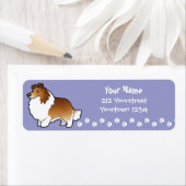 Cartoon Shetland Sheepdog / Collie Etiket (Insitu)