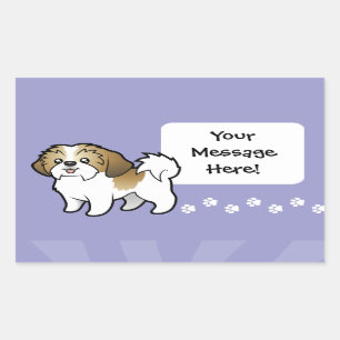Cartoon Shih Tzu (puppy cut) Rechthoekige Sticker