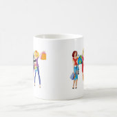 CARTOON SHOPPING GIRLS VECTORS MODE STIJL FUN F KOFFIEMOK (Center)