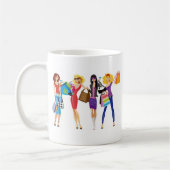 CARTOON SHOPPING GIRLS VECTORS MODE STIJL FUN F KOFFIEMOK (Links)
