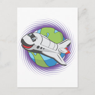 Cartoon shuttle briefkaart