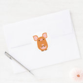Cartoon Shy Cartoon Cochon rond autocollant (Enveloppe)