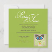 Cartoon Siamese Cat Elke Age Birthday Party Kaart (Achterkant)