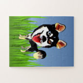 Cartoon Siberian Husky Puzzle voor kinderen Legpuzzel (Horizontaal)