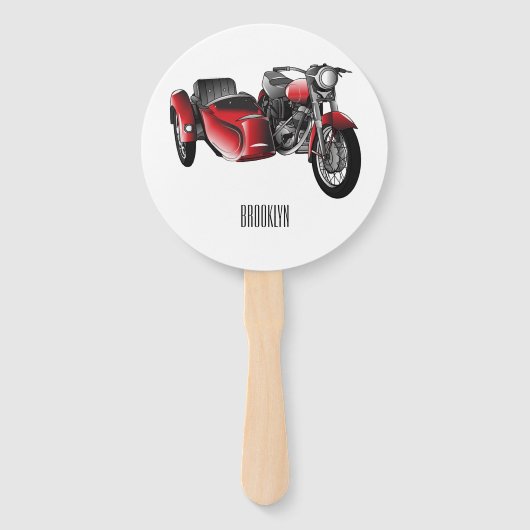 Cartoon Sidecar Handwaaier (Voorkant)