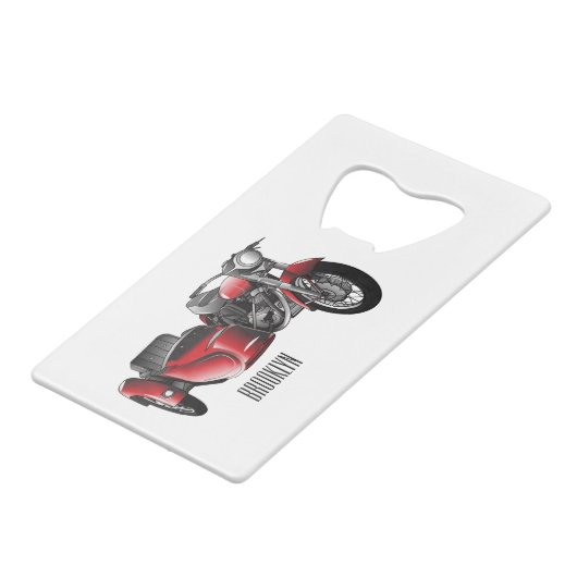 Cartoon Sidecar Kredietkaart Flessenopener (Voorkant Gekanteld)