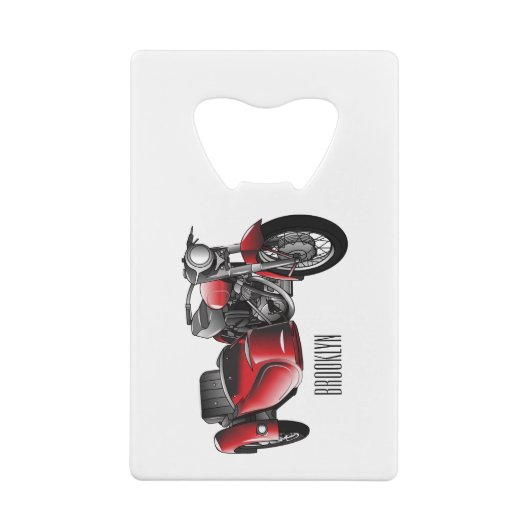 Cartoon Sidecar Kredietkaart Flessenopener (Achterkant)