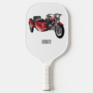 Cartoon Sidecar Pickleball Paddle