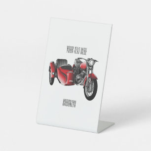 Cartoon Sidecar Reclamebord Met Voetstuk