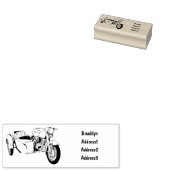 Cartoon Sidecar Rubberstempel (Gestempeld)