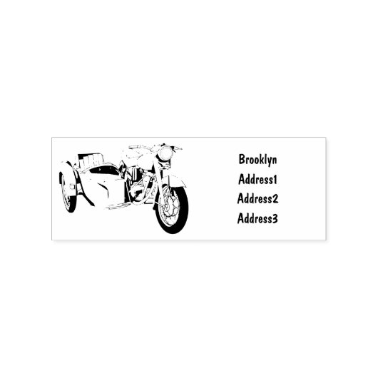 Cartoon Sidecar Rubberstempel (Afrduk)