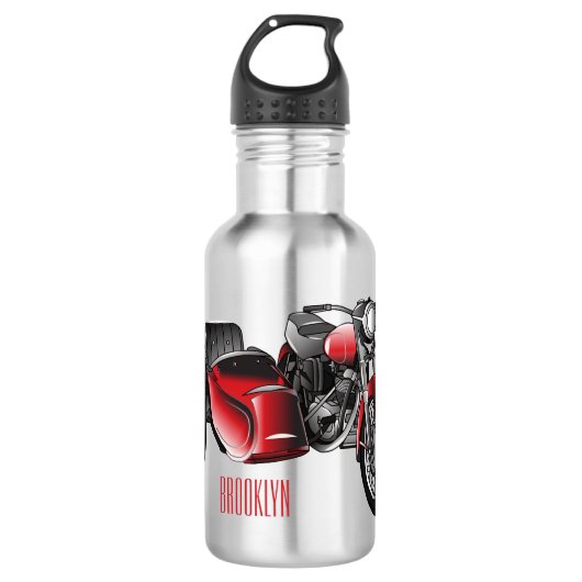 Cartoon Sidecar Waterfles (Voorkant)