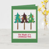 Cartoon simple amusant Carte Arbre de Noël (Fleur jaune)