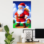 Cartoon Sinterklaas | AI Art Poster (Thuiskantoor)