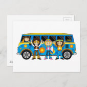 Cartoon Sixties Peace Hippie Van Briefkaart (Voorkant / Achterkant)