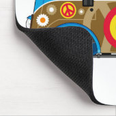 Cartoon Sixties Peace Hippie Van Muismat (Hoek)