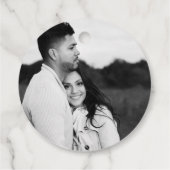 Cartoon Skelet Bruid + bruidegom Whimsical Bruilof Bedankjes Labels (Achterkant)