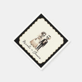 Cartoon Skelet Bruid + bruidegom Whimsical Bruilof Servet (Hoek)