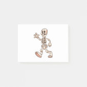 cartoon skelet lopen en zwaaien post-it® notes (Voorkant)