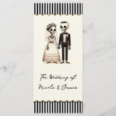 Cartoon Skeleton Bride + Groom Mariage Menu (Dos)