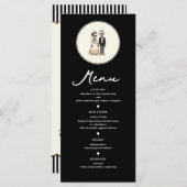 Cartoon Skeleton Bride + Groom Mariage Menu (Devant / Derrière)