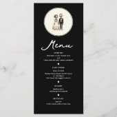 Cartoon Skeleton Bride + Groom Mariage Menu (Devant)