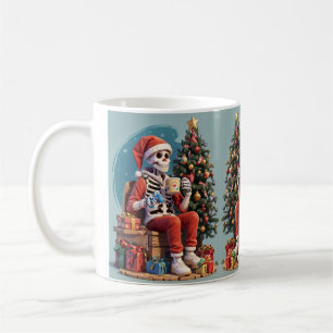 Cartoon Skeleton Dragen Santa Drink Koffie Koffiemok
