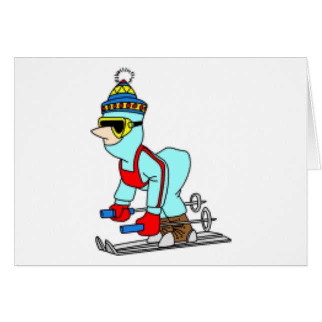 Cartoon Skier (Voorkant Horizontaal)
