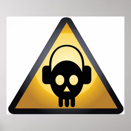 Cartoon Skull DJ Poster (Voorkant)