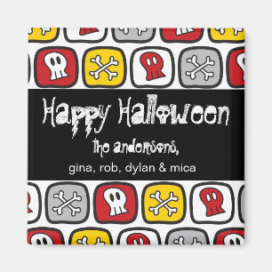 Cartoon Skulls & Botten Halloween Magnet Magneet